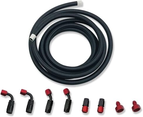 Black 20 Gallon Aluminum Fuel Cell Tank 80L with Level Sender & 6AN 12FT Fuel Line Hose Kit in Saudi Arabia