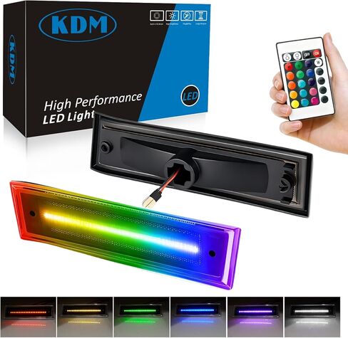 kdm rgb كامل led عدسة مدخنة الحاجز الجانب ماركر أضواء عاكسات متعددة الألوان، تناسب 1981-1991 تشيفي c10 c20 c30 gmc c1500 c2500 سوبربان بليزر جيمي، تجميع المصد الأمامي أضواء علامة الجانب، 2pack in Saudi Arabia
