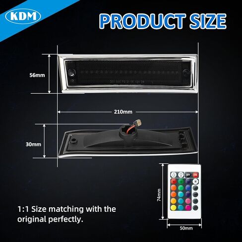 kdm rgb كامل led عدسة مدخنة الحاجز الجانب ماركر أضواء عاكسات متعددة الألوان، تناسب 1981-1991 تشيفي c10 c20 c30 gmc c1500 c2500 سوبربان بليزر جيمي، تجميع المصد الأمامي أضواء علامة الجانب، 2pack in Saudi Arabia
