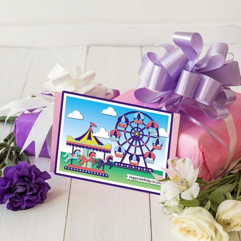 MAYJOYDIY Carousel Metal Die قطع عجلة فيريس بالونات الغيوم الكربون الصلب قطع يموت الربط معدات الملعب النقش يموت قطع الإستنسل لحفلة سكرابوكينغ DIY ورقة بطاقة الحرف اليدوية in Saudi Arabia