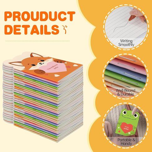 Aodaer 36 Pack Valentines Day Notebooks Mini Animal Notebooks Bulk Cute Cartoon Animal Journals for Valentine Party Favors Prizes Gift in Saudi Arabia