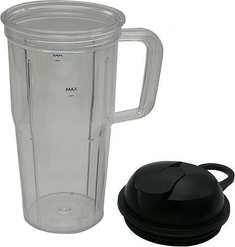 كوب سفر بديل بسعة 32 أونصة مع غطاء للتنقل، متوافق مع قاعدة محرك كومبو لخلاط NutriBullet NBC-12A ومتوافق مع خلاط Nutribullet Select 2.0 الشخصي بقدرة 1000 واط (ZNB30200Z) (شفاف، 32 أونصة) in Saudi Arabia