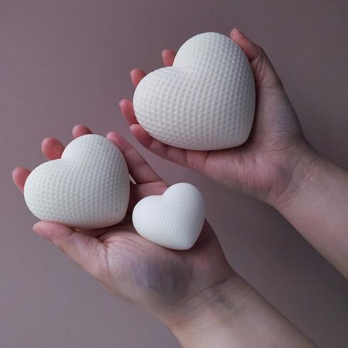 3PCS Woven Mesh Heart Candle Soap Silicone Mold, Heart Shape Silicone Molds for Epoxy Resin Casting Concrete Wax Plaster, 3D Unique Valentine's Day Mold for DIY Craft Keychain Home Decor in Kuwait