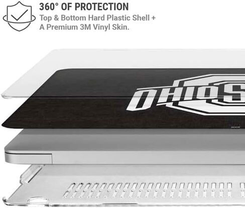 Skinit Case + Skin Compatible with MacBook Air 13in M1 (2021) - Officially Licensed OSU Ohio State Black Design in Saudi Arabia