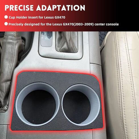 حامل أكواب لوحدة التحكم المركزية Lexus GX470 (2003-2009)، يناسب Yeti 20oz/30oz، وأكواب ستانلي وغيرها من الأكواب الزجاجية in Saudi Arabia