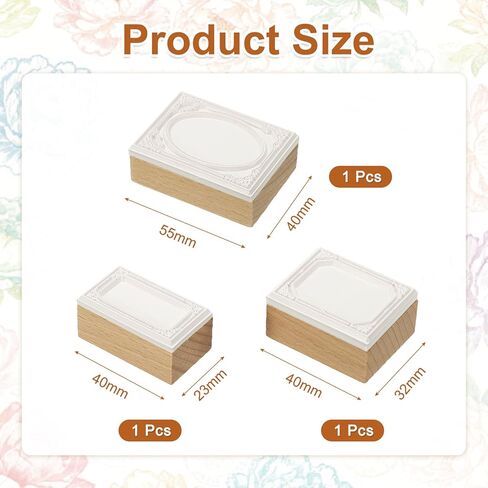 MECCANIXITY Wooden Rubber Stamp Set, Decorative Wooden Stamp for DIY Crafting Scrapbooking Diary Planner Journals Cards, Pack of 3(Midnight Song) in Saudi Arabia
