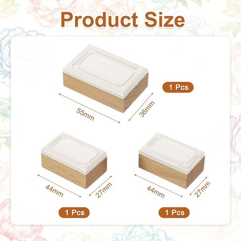 MECCANIXITY Wooden Rubber Stamp Set, Decorative Wooden Stamp for DIY Crafting Scrapbooking Diary Planner Journals Cards, Pack of 3(Midnight Song) in Saudi Arabia