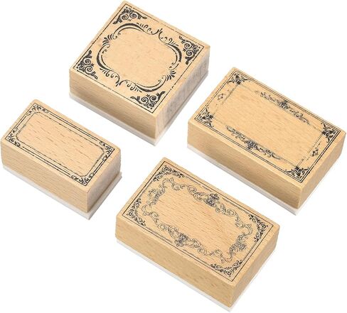 MECCANIXITY Wooden Rubber Stamp Set, Decorative Wooden Stamp for DIY Crafting Scrapbooking Diary Planner Journals Cards, Pack of 3(Midnight Song) in Saudi Arabia