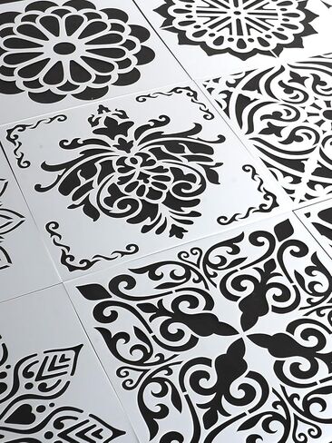 16 Pcs Creative Drawing Stencils, Reusable Drawing Painting Stencil Templates for Crafts, Xmas Decor Stencil for DIY Painting Art Scrapbook (6 x 6 Inch) in Saudi Arabia