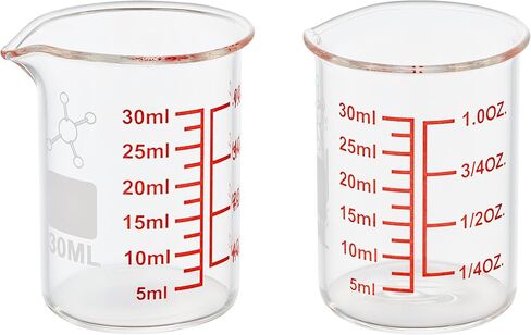 Ackers Mini Glass Measuring Beaker Set, Borosilicate, 2oz 4oz 8oz Measuring Cups in Kuwait