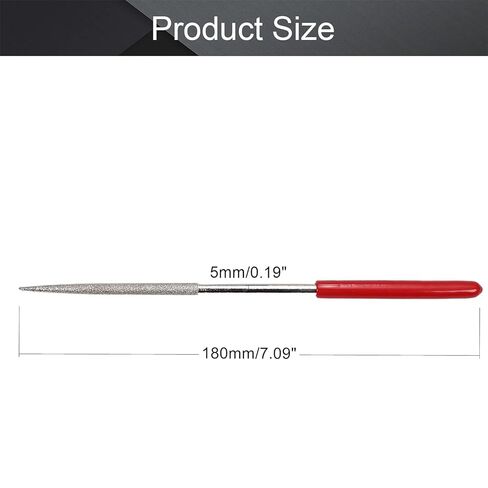 Utoolmart 7Pcs Diamond Needles File, 2mm x 100mm Round Diamond Needle File Set, 150 Grits Round Files Tools for Metal Glass Stone with Fine Sanding in Kuwait