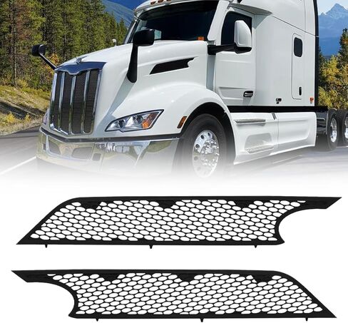 غطاء محرك السيارة القابل للاستبدال بشبكة جانبية سوداء مناسب لـ 2023+ Peterbilt 579 Right Passenger in Saudi Arabia