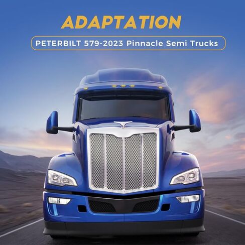 غطاء محرك السيارة القابل للاستبدال بشبكة جانبية سوداء مناسب لـ 2023+ Peterbilt 579 Right Passenger in Saudi Arabia