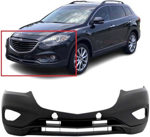 FitParts Compatible With Front Bumper Cover 2013 2014 2015 Mazda CX-9 GS GT Grand Touring. New, Primed. With Fog Light Holes. W/o Parking Aid Sensor Holes. MA1000237 in Saudi Arabia