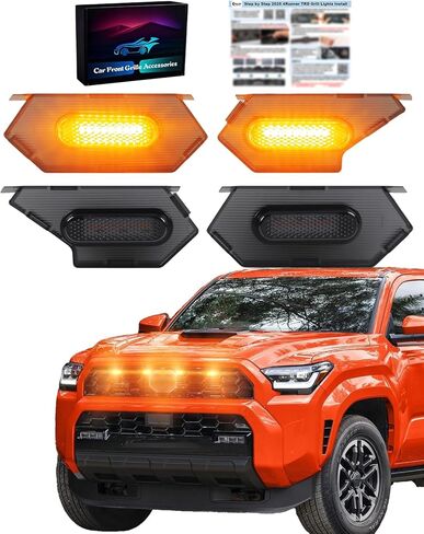 أضواء الشواية LED للمصد الأمامي لعام 2025 2026 Toyota 4Runner TRD Sport وTRD OffRoad Raptor Marker Lights Bars 6th Gen 4Runner الملحقات الخارجية (أبيض) in Kuwait