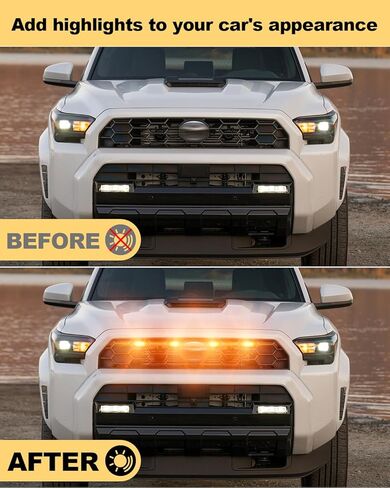 أضواء الشواية LED للمصد الأمامي لعام 2025 2026 Toyota 4Runner TRD Sport وTRD OffRoad Raptor Marker Lights Bars 6th Gen 4Runner الملحقات الخارجية (أبيض) in Kuwait