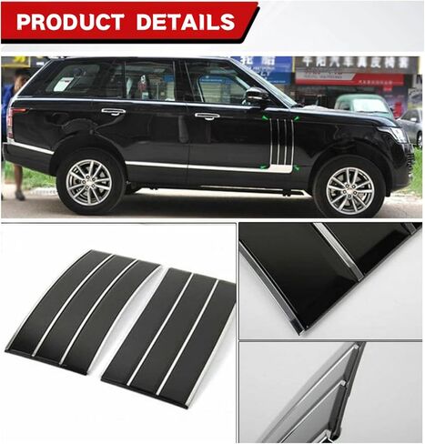 زوج واحد من إطار شبكة التهوية الجانبية الأمامية مناسب لـ L R Range Rover 2013 2014 2015 2016 2017 2018 2019 2020 2021 2022 ترقية 2023 نمط أسود لامع ABS يسار يمين ملحقات فتحات التهوية in Kuwait