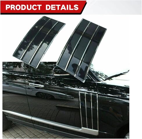 زوج واحد من إطار شبكة التهوية الجانبية الأمامية مناسب لـ L R Range Rover 2013 2014 2015 2016 2017 2018 2019 2020 2021 2022 ترقية 2023 نمط أسود لامع ABS يسار يمين ملحقات فتحات التهوية in Kuwait