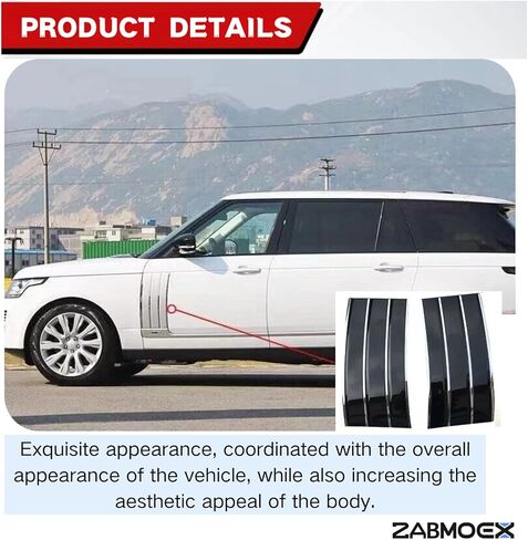 زوج واحد من إطار شبكة التهوية الجانبية الأمامية مناسب لـ L R Range Rover 2013 2014 2015 2016 2017 2018 2019 2020 2021 2022 ترقية 2023 نمط أسود لامع ABS يسار يمين ملحقات فتحات التهوية in Kuwait