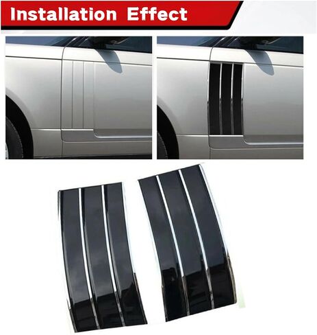 زوج واحد من إطار شبكة التهوية الجانبية الأمامية مناسب لـ L R Range Rover 2013 2014 2015 2016 2017 2018 2019 2020 2021 2022 ترقية 2023 نمط أسود لامع ABS يسار يمين ملحقات فتحات التهوية in Kuwait
