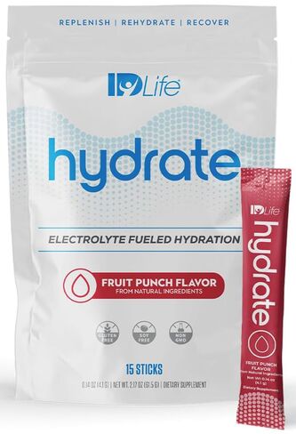 IDLife Hydrate - (العنب) الحل الأمثل لحزم الترطيب الفوري للمغذيات الحيوية مع الإلكتروليتات الأساسية ومضادات الأكسدة والجليسريدات الثلاثية متوسطة الحلقات والفيتامينات والمعادن - 15 عصا في كل كيس in Saudi Arabia
