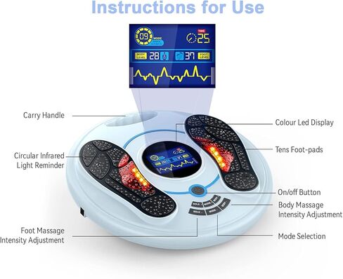 مدلك القدمين Creliver TENS & EMS لتخفيف آلام الاعتلال العصبي، ومحفز عضلات القدم العصبية، يخفف بشكل فعال من التعب والألم في الساقين والقدمين، ويحسن الدورة الدموية ويقلل التشنجات in Saudi Arabia