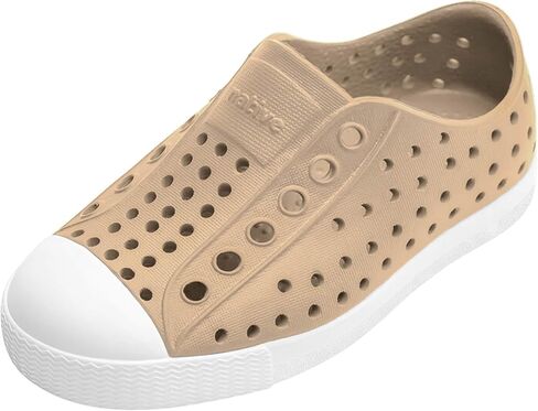 حذاء رياضي Jefferson (Little Big Kid) من Native Shoes، كتان تان/أبيض صدفي، 12 US للجنسين in Saudi Arabia