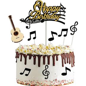9PCS Music Cake Toppers Birthday Music Note Guitar Party Decorations in Saudi Arabia