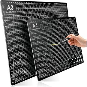 2 Pcs Large Cutting Mat Self Healing,Double Sided,Grid Line And Angles Help To Cut Precisely,Craft Mats for Scrapbooking, Quilting, Sewing and All Arts,Non Slip & Easy Clean ((A3 & A4 Green) in Kuwait