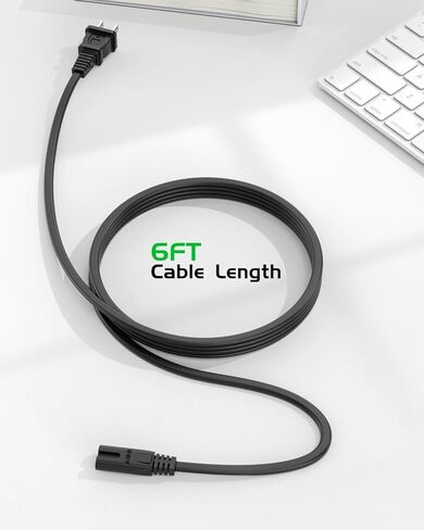 2 Prong Power Cord Cable Fit for TCL Roku LED LCD HD TV Smart Insignia Hisense Sharp Samsung Sony PS4 PS3 Playstation,ION Tailgater Speaker, Wireless Bluetooth Speaker Rechargeable in Kuwait