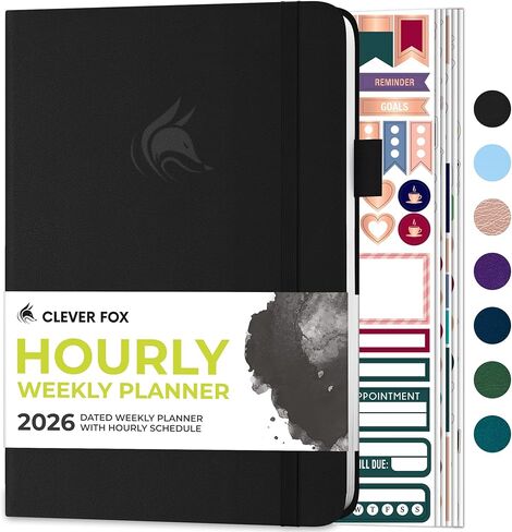 Clever Fox Dated Hourly Weekly Planner 2026 – Daily, Monthly & Yearly Agenda Organizer with Time Slots – Hardcover Journal, A5 Size (Forest Green) in Saudi Arabia