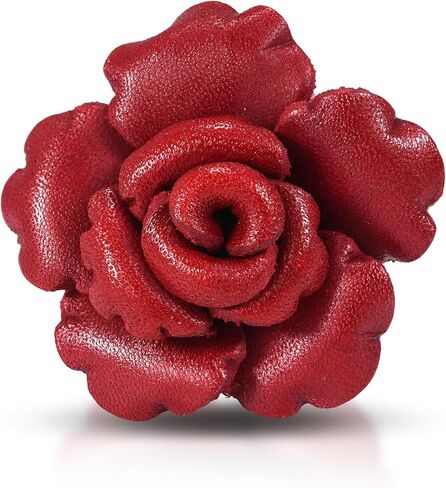 AeraVida Amazing Black Leather Rose in Bloom Statement Ring | Black Leather Jewelry | Leather Ring | Claddagh Ring in Saudi Arabia