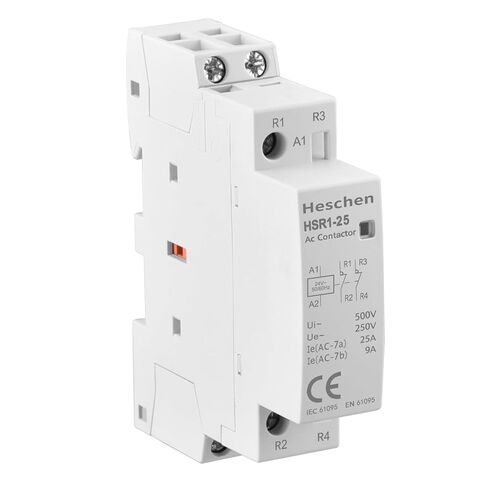 Household AC Contactor, HSR1-25, Ie 25A, 2 Pole Two Normally Closed, AC12V Coil Voltage, 35mm DIN Rail Mount in Saudi Arabia