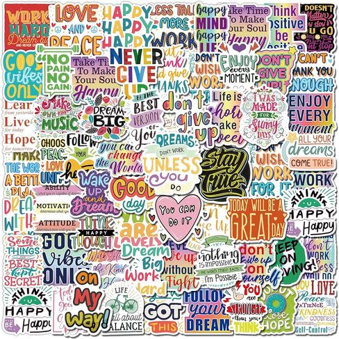 300 PCS Motivational & Positive Affirmation Sticker Pack – Inspirational Vinyl Quote Stickers for Teens, Adults & Teachers | Waterproof Decals for Water Bottles, Laptops, Journals & Scrapbooks in Kuwait