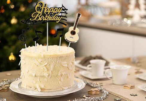 9PCS Music Cake Toppers Birthday Music Note Guitar Party Decorations in Saudi Arabia
