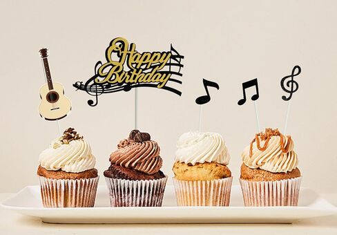 9PCS Music Cake Toppers Birthday Music Note Guitar Party Decorations in Saudi Arabia