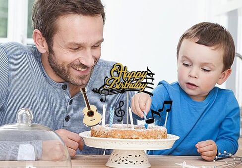 9PCS Music Cake Toppers Birthday Music Note Guitar Party Decorations in Saudi Arabia