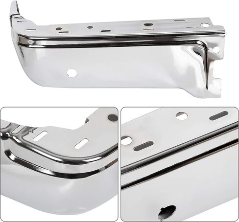 غطاء نهاية المصد الخلفي متوافق مع 2009-2014 Ford F-150 Lincoln Mark LT بديل لـ FO1102372 9L3Z17906B قضيب وجه الشاحنة من الجانب الأيسر للسائق مع فتحة مستشعر، كروم فولاذي فضي in Saudi Arabia