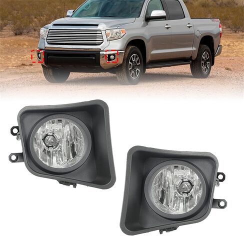 munirater Left & Right Clear Bumper Clear Fog Light w/Bulb+Wiring Harness+Switch Set Replacement for Tundra (XK50) 2014-2021 in Saudi Arabia