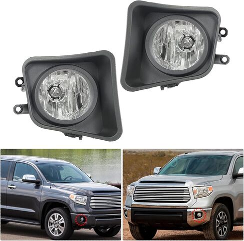 munirater Left & Right Clear Bumper Clear Fog Light w/Bulb+Wiring Harness+Switch Set Replacement for Tundra (XK50) 2014-2021 in Saudi Arabia