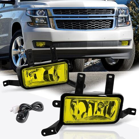PM PERFORMOTOR Front Bumper Fog Lights Lamps w/Switch Compatible with Chevy Suburban/Tahoe 15-16 in Saudi Arabia