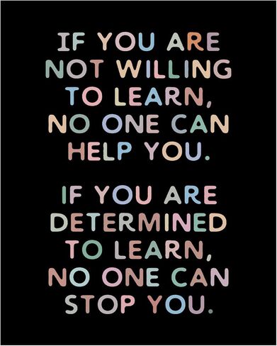 If You Are Determined to Learn, Motivational Wall Art, Positive Quotes Art Wall Decor, Positive Saying, Office Wall Decor, Teachers Classroom Wall Decor, School Wall Art, UnFramed (11x14 INCH, White) in Saudi Arabia