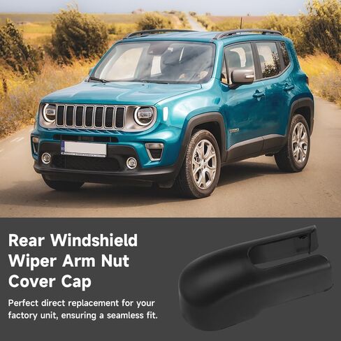 غطاء غطاء ذراع ممسحة الزجاج الأمامي الخلفي الفاخر لسيارة Jeep Renegade 2015-2022 | بلاستيك مقاوم للعوامل الجوية | يستبدل 22923599 in Saudi Arabia