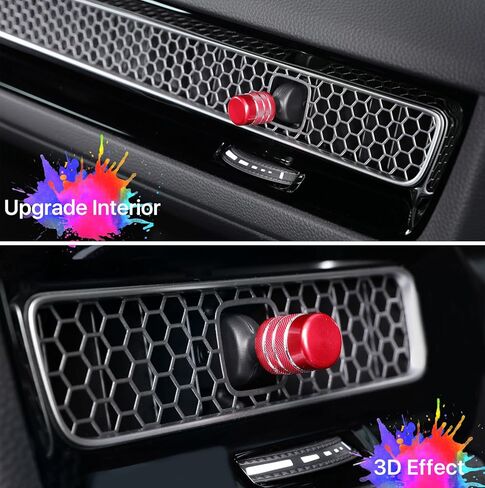 طقم غطاء مقبض داخلي للسيارة 8 قطع، لسيارة Honda Civic 2022-2026 سيدان/هاتشباك/Type R، CR-V 2023-2026، Acura Integra 2023-2026 A-Spec/Type S، رافعة تهوية تيار متردد/زر تشغيل بالضغط/أغطية مقبض الراديو - أحمر in Kuwait
