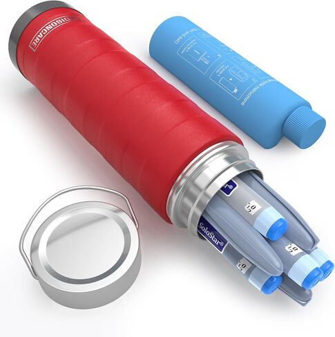 DISONCARE Odyssey 3Pens Insulin Cooler Travel Case العرض الرقمي، مبرد الدواء للسفر، حزم الثلج المعتمدة من TSA، مبرد طبي لمرضى السكري، حقيبة EpiPen مع علامة QR الطبية (أسود منتصف الليل) in Kuwait