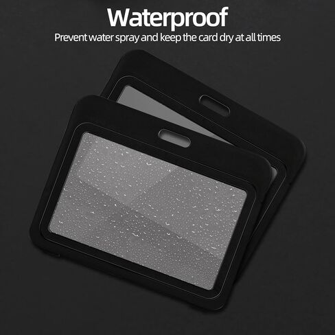 6Pcs ID Badge Holder, Hard Plastic ID Card Holder for Office,School,Credit Cards,Drivers Licenses (Horizontal) in Saudi Arabia