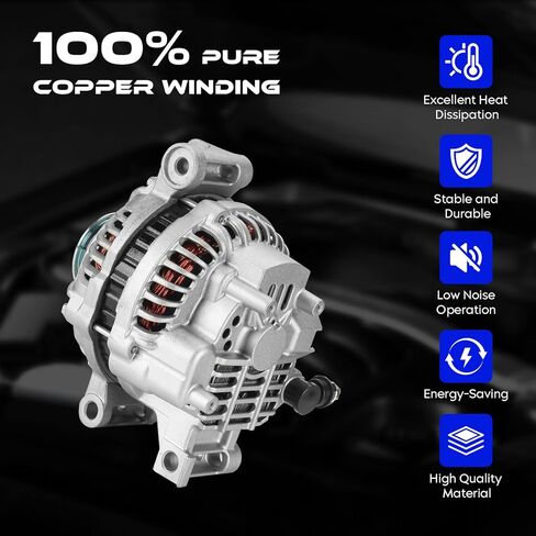13996 New Alternators 2.3 2.3L for Mazda 6 2003-2005, 90Amp 12V, 6-Groove Pulley, Automotive Alternator Replaces 400-48048, LF18-18-300, LFY8-18-300R in Saudi Arabia