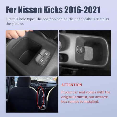 YJYWZH Car Armrest Box for Nissan Kicks Accessories 2016-2021 Center Console Storage Organizer Double Layer Space with Cup Holder Mobile Phone Holder (Black Thread) in Saudi Arabia