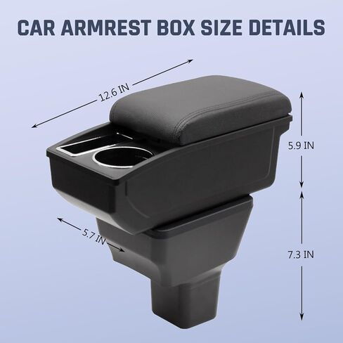 YJYWZH Car Armrest Box for Nissan Kicks Accessories 2016-2021 Center Console Storage Organizer Double Layer Space with Cup Holder Mobile Phone Holder (Black Thread) in Saudi Arabia