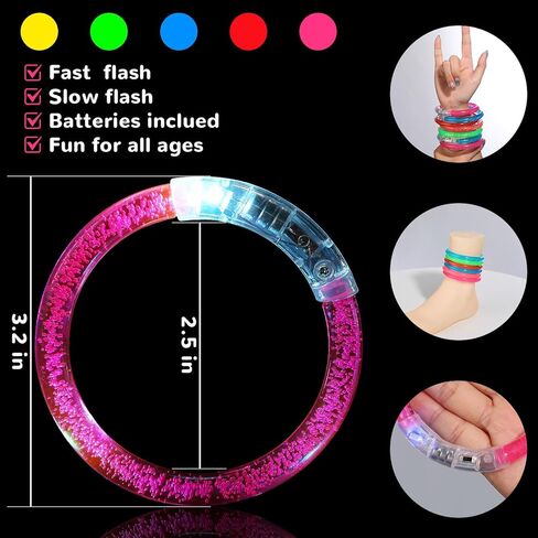 150 قطعة من أساور LED المتوهجة تتوهج في الظلام، ألعاب وامضة مضيئة للأطفال والكبار، إكسسوارات نيون كرنفال وحفلات أعياد الميلاد وحفلات رأس السنة الجديدة in Kuwait